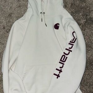 Carhartt Relaxed Fit white cream hoodie.